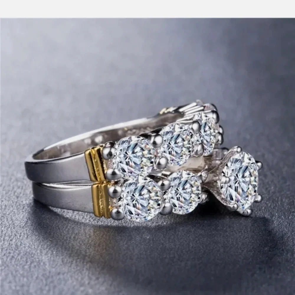 Wedding 925 Silver Round Cut White Sapphire 10